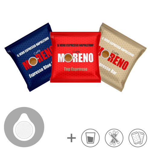 MIX 150 CIALDE + KIT ACCESSORI CAFFE MORENO ESE 44 MM