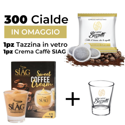 PROMO: 300 Cialde Bozzetti + OMAGGI: Crema Caffè SIAG | Bicchierino in Vetro